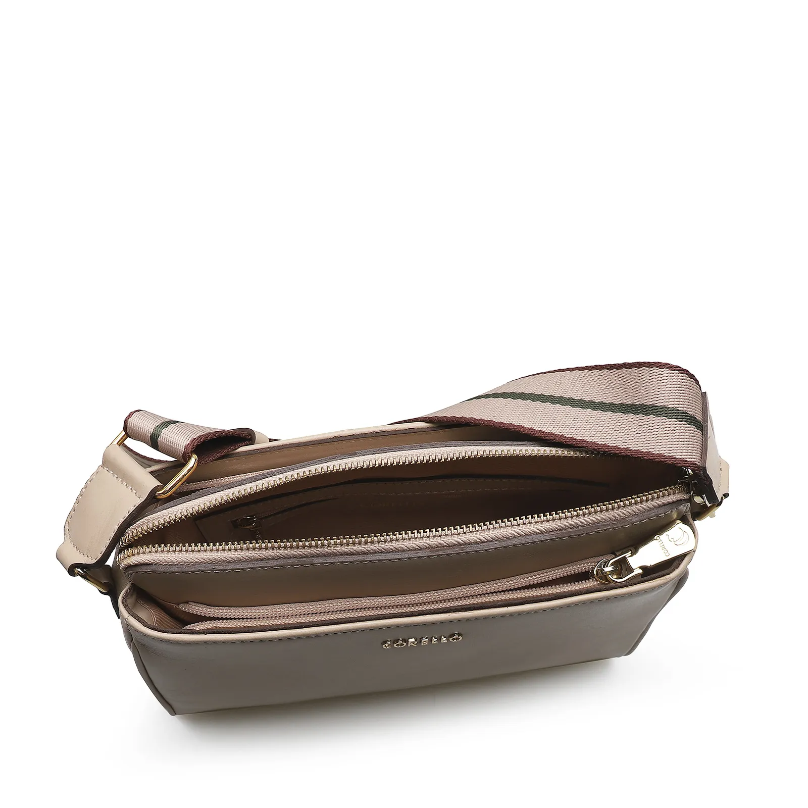 Bolsa Transversal Agnes Couro Bege