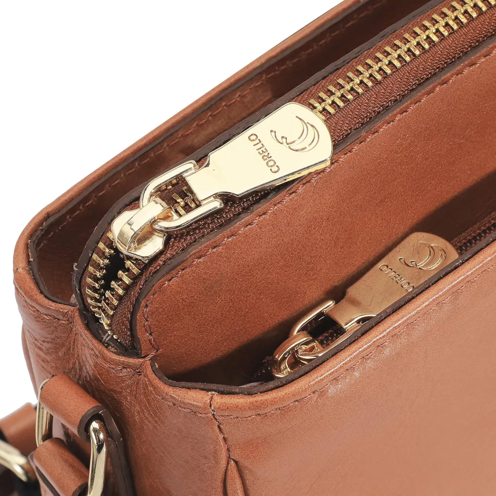 Bolsa Transversal Agnes Couro Caramelo - imagem 5