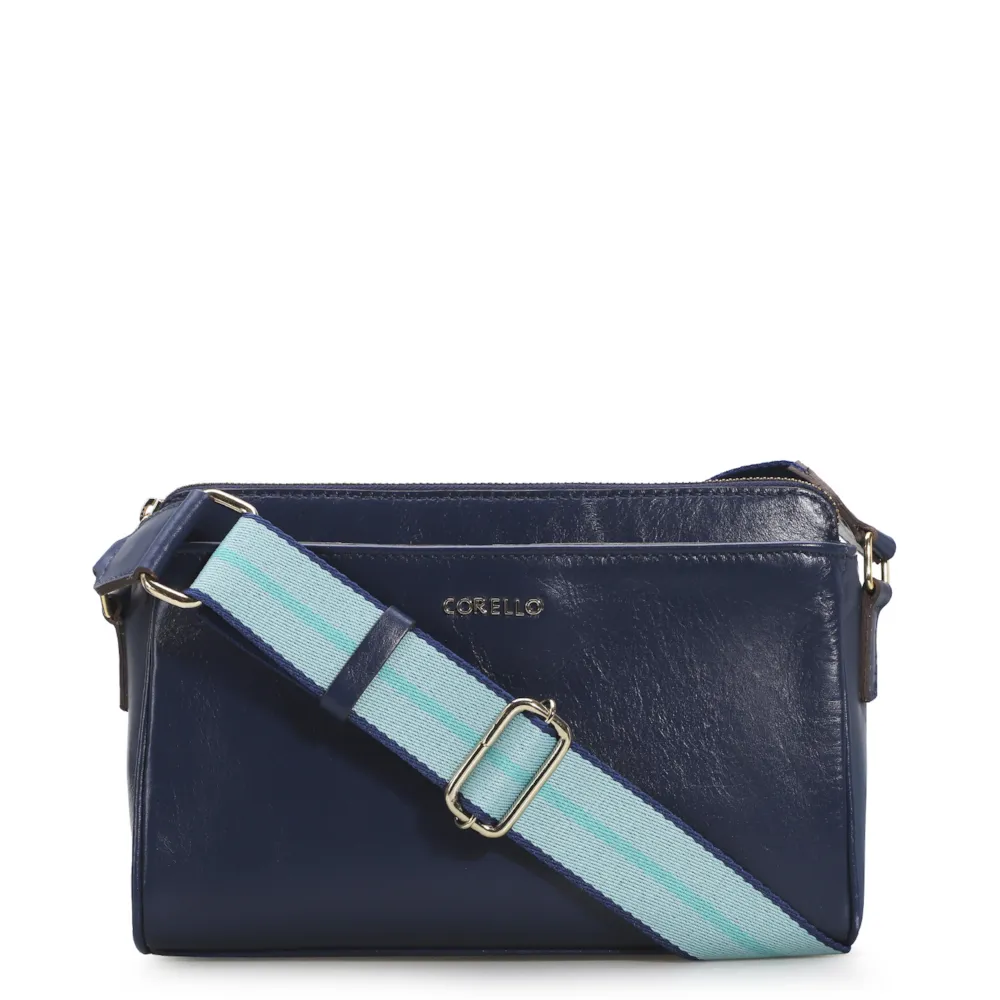 Bolsa Transversal Agnes Couro Marine