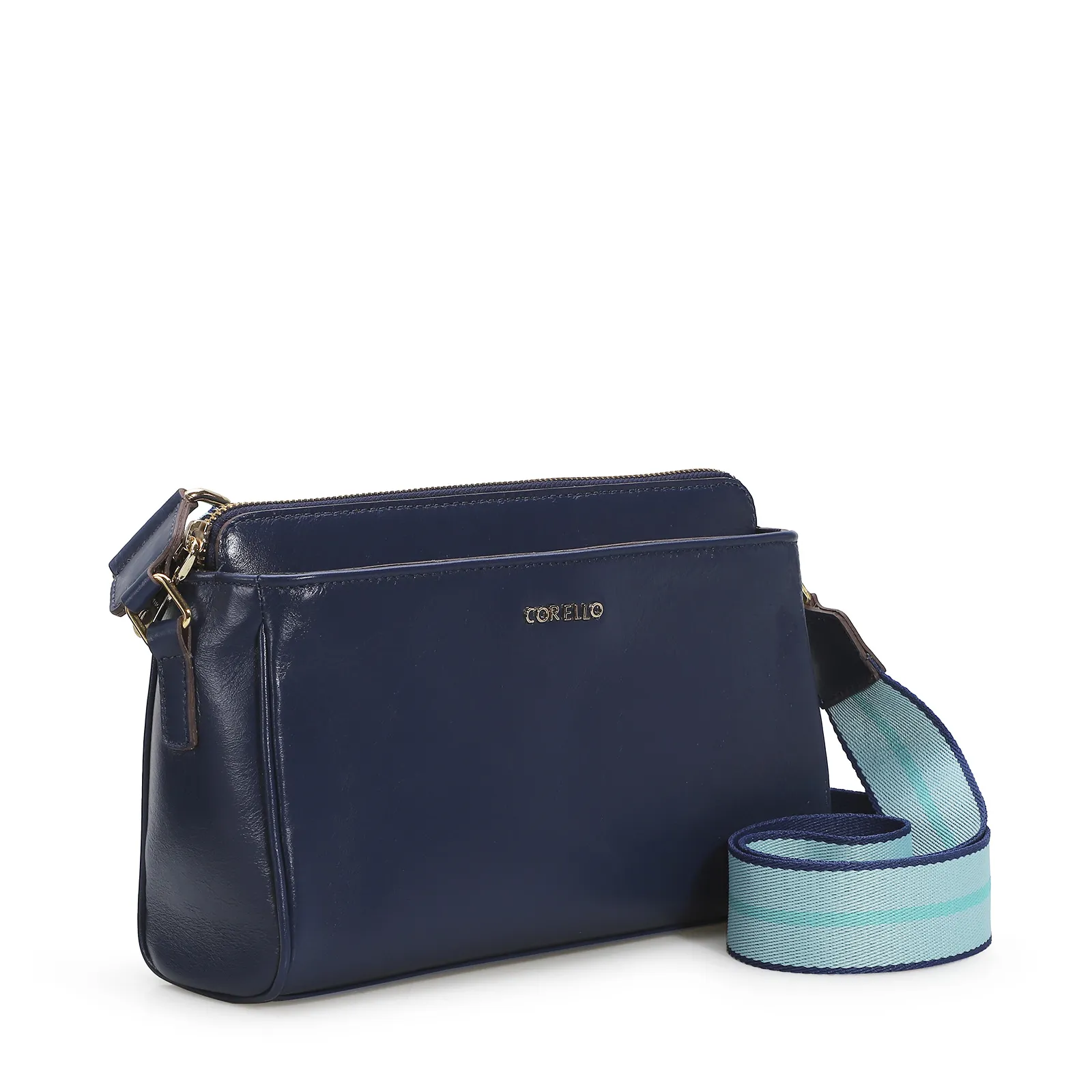 Bolsa Transversal Agnes Couro Marine