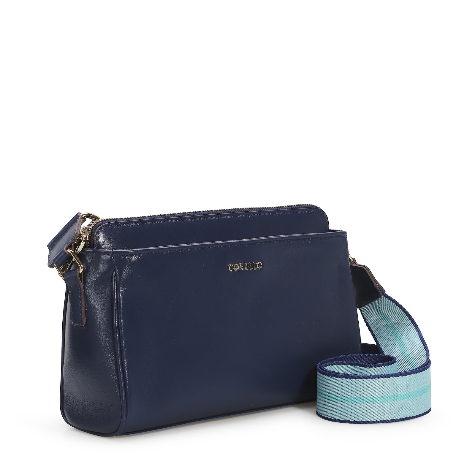 Bolsa Transversal Agnes Couro Marine