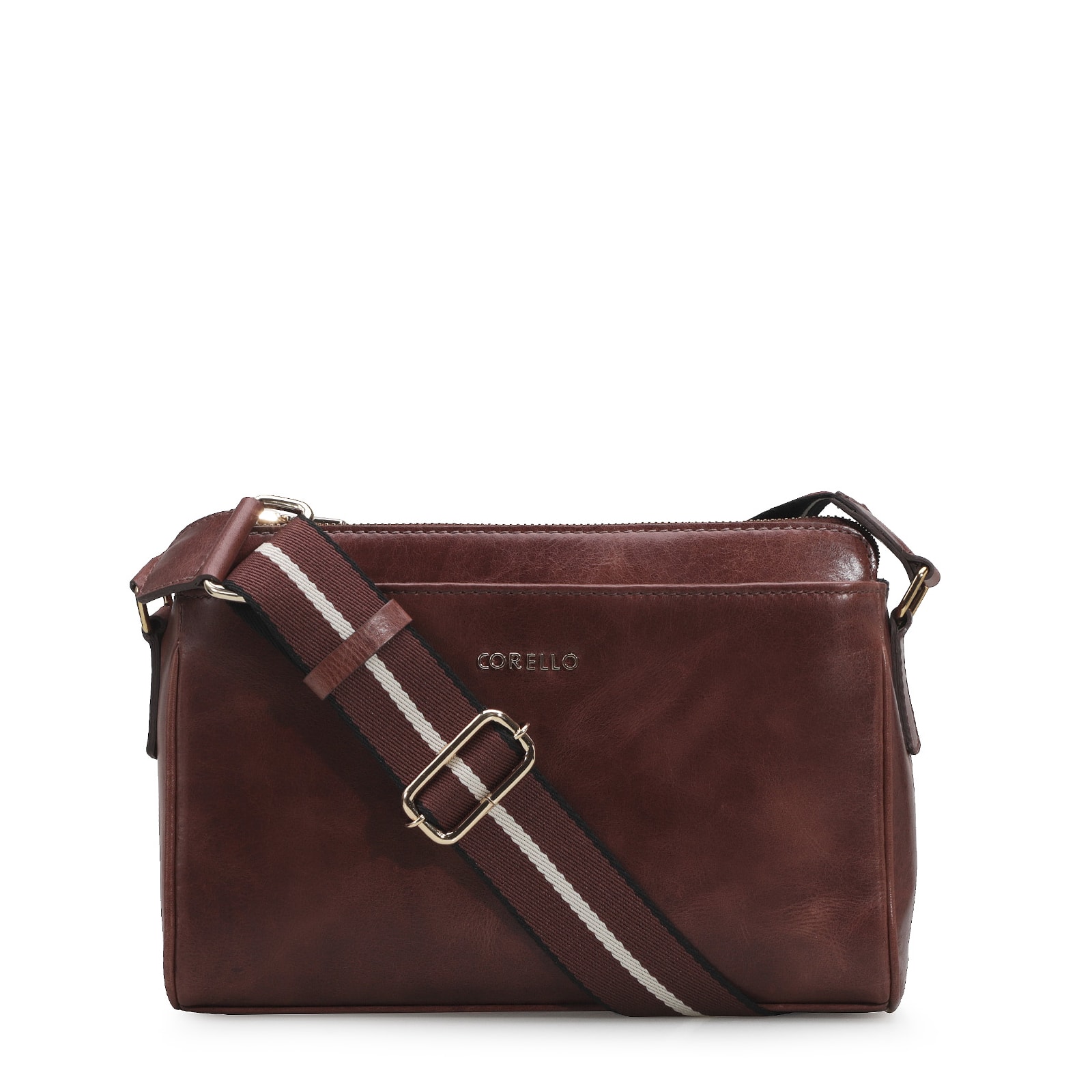 Bolsa Transversal Agnes Couro Marrom