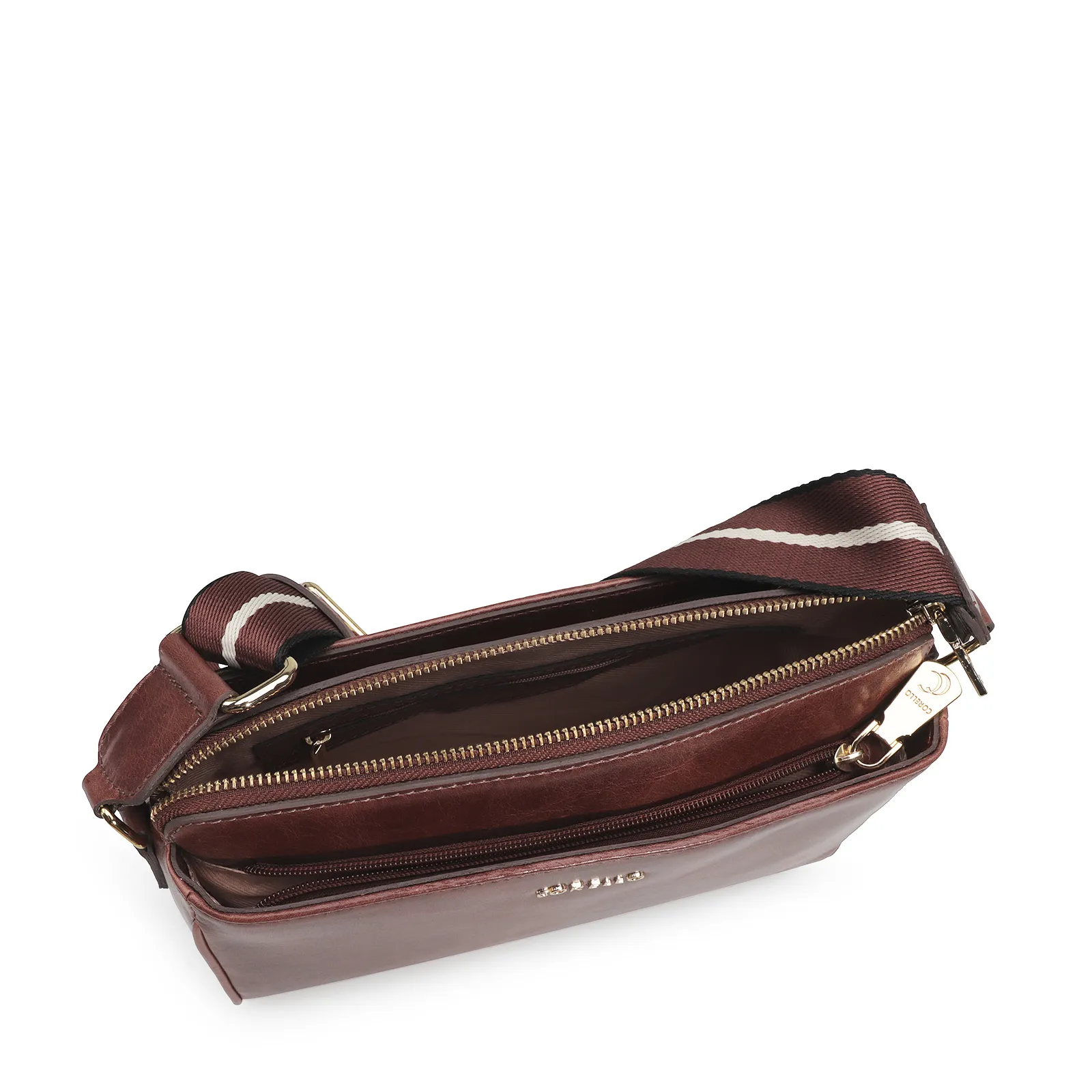 Bolsa Transversal Agnes Couro Marrom