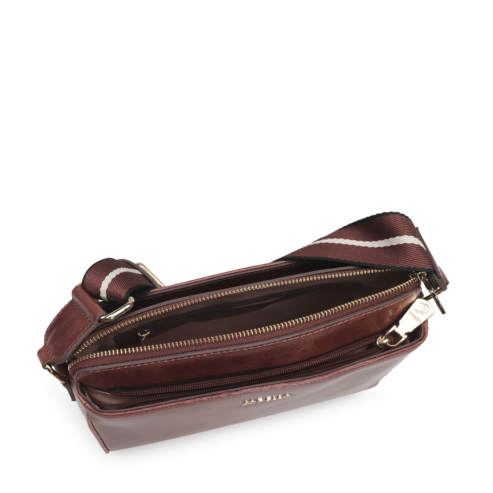 Bolsa Transversal Agnes Couro Marrom