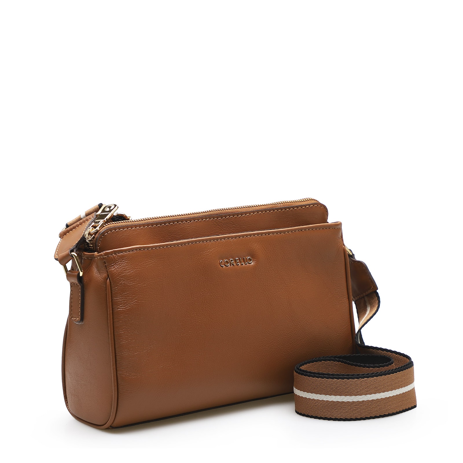 Bolsa Transversal Agnes Couro Marrom