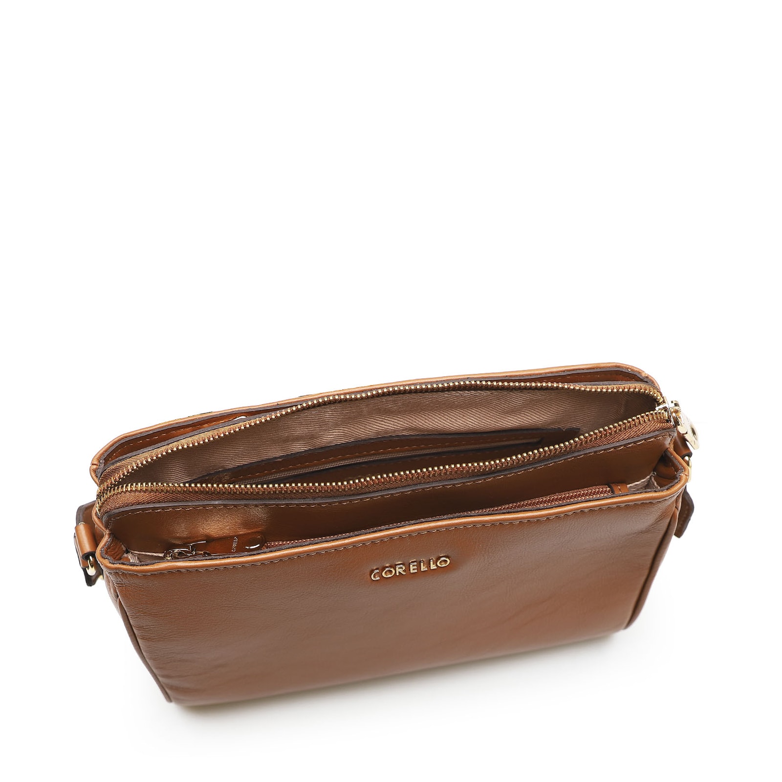 Bolsa Transversal Agnes Couro Marrom