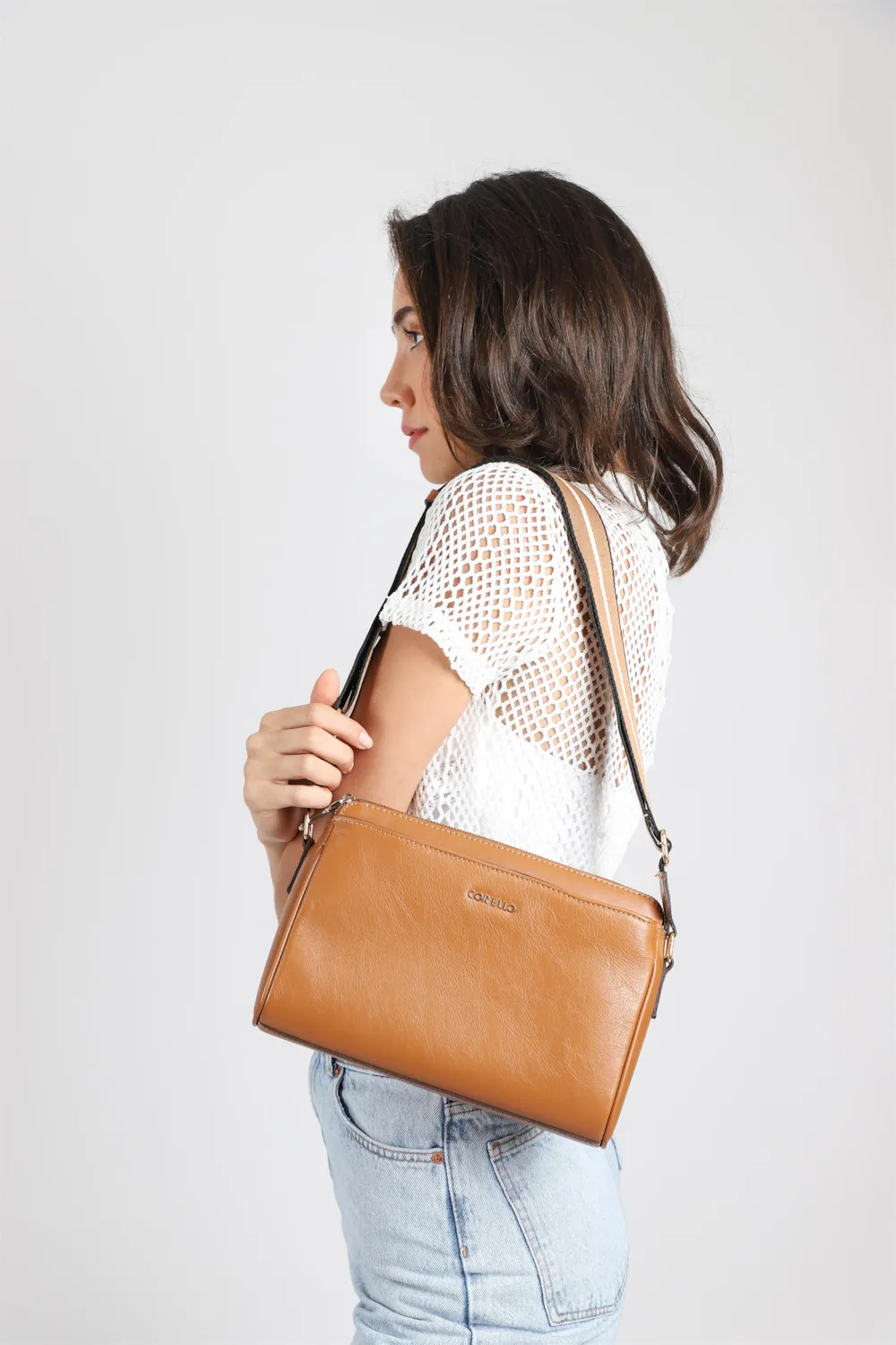 Bolsa Transversal Agnes Couro Marrom - imagem 8