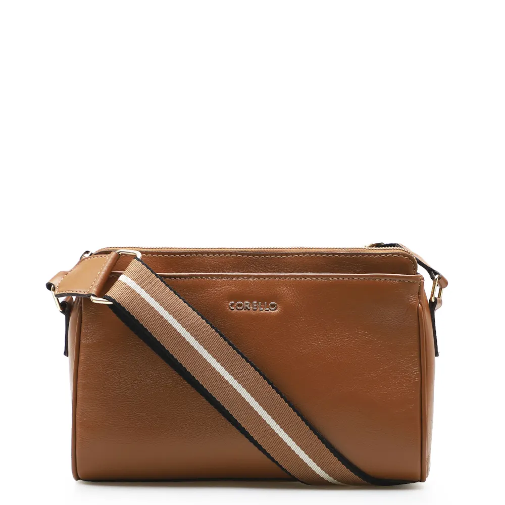 Bolsa Transversal Agnes Couro Marrom