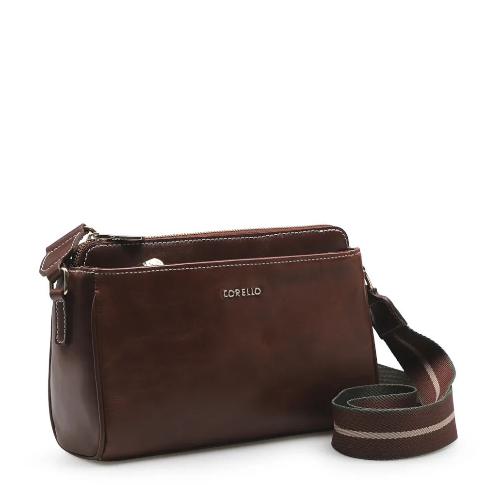 Bolsa Transversal Agnes Couro Marrom Escuro - imagem 2