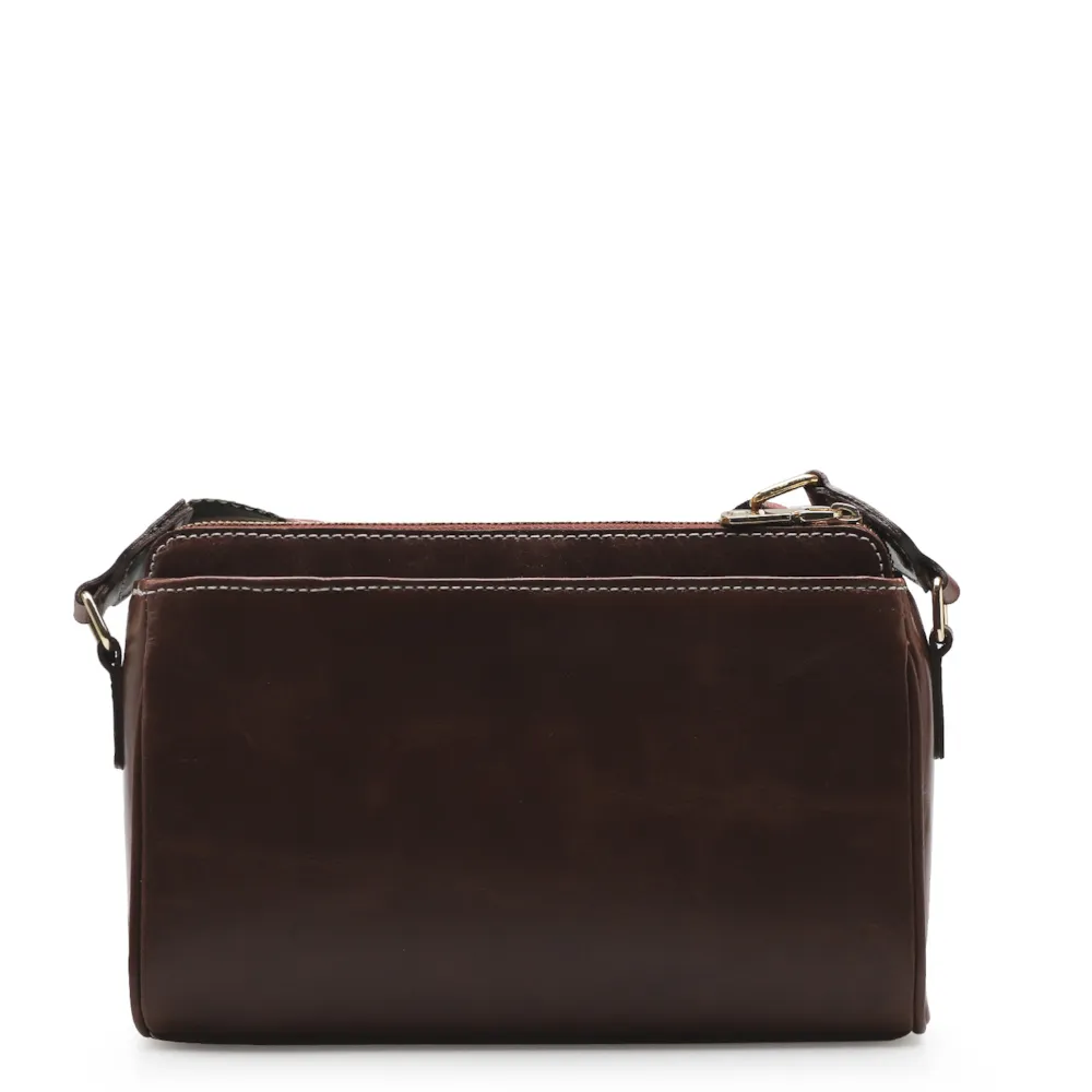 Bolsa Transversal Agnes Couro Marrom Escuro - imagem 3