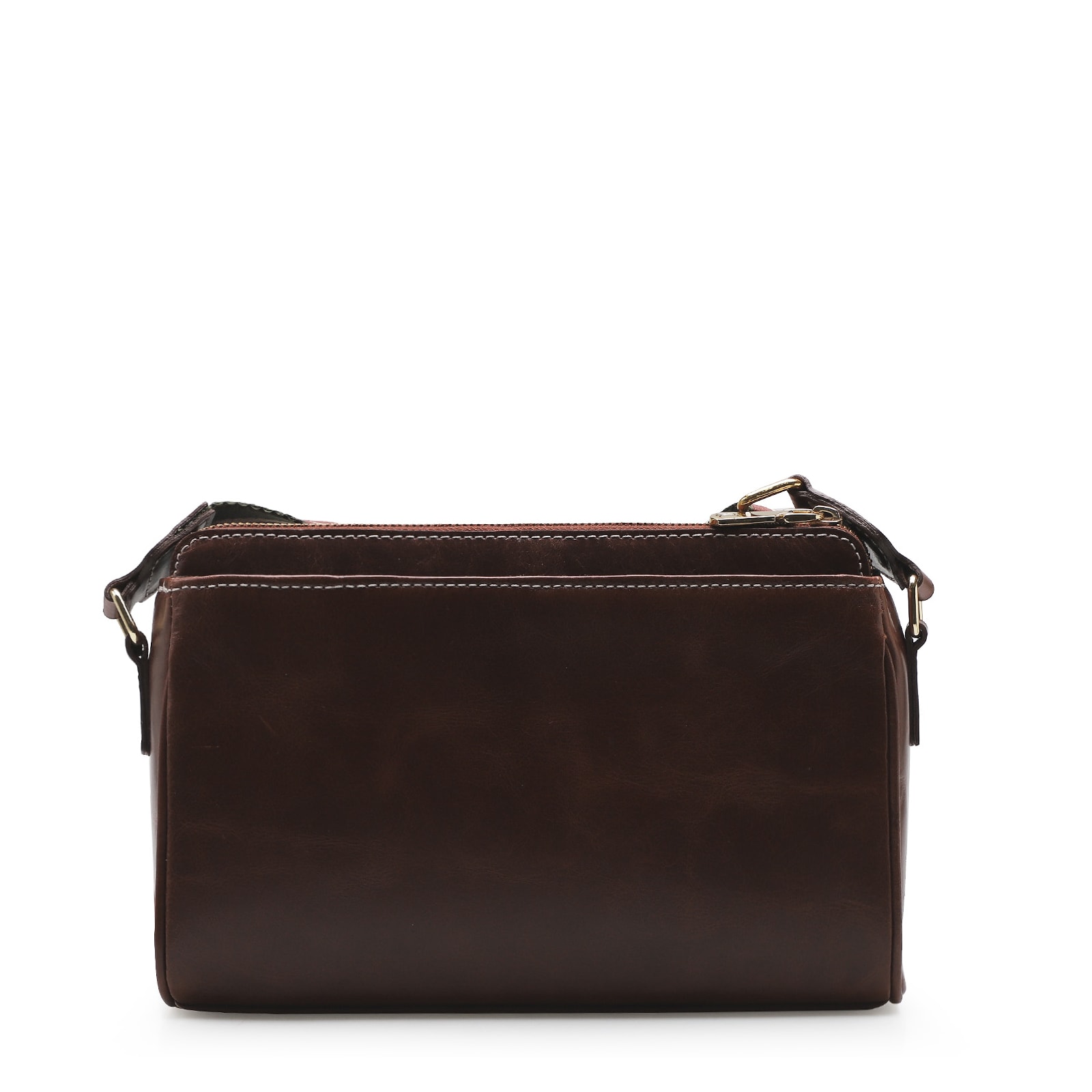 Bolsa Transversal Agnes Couro Marrom Escuro