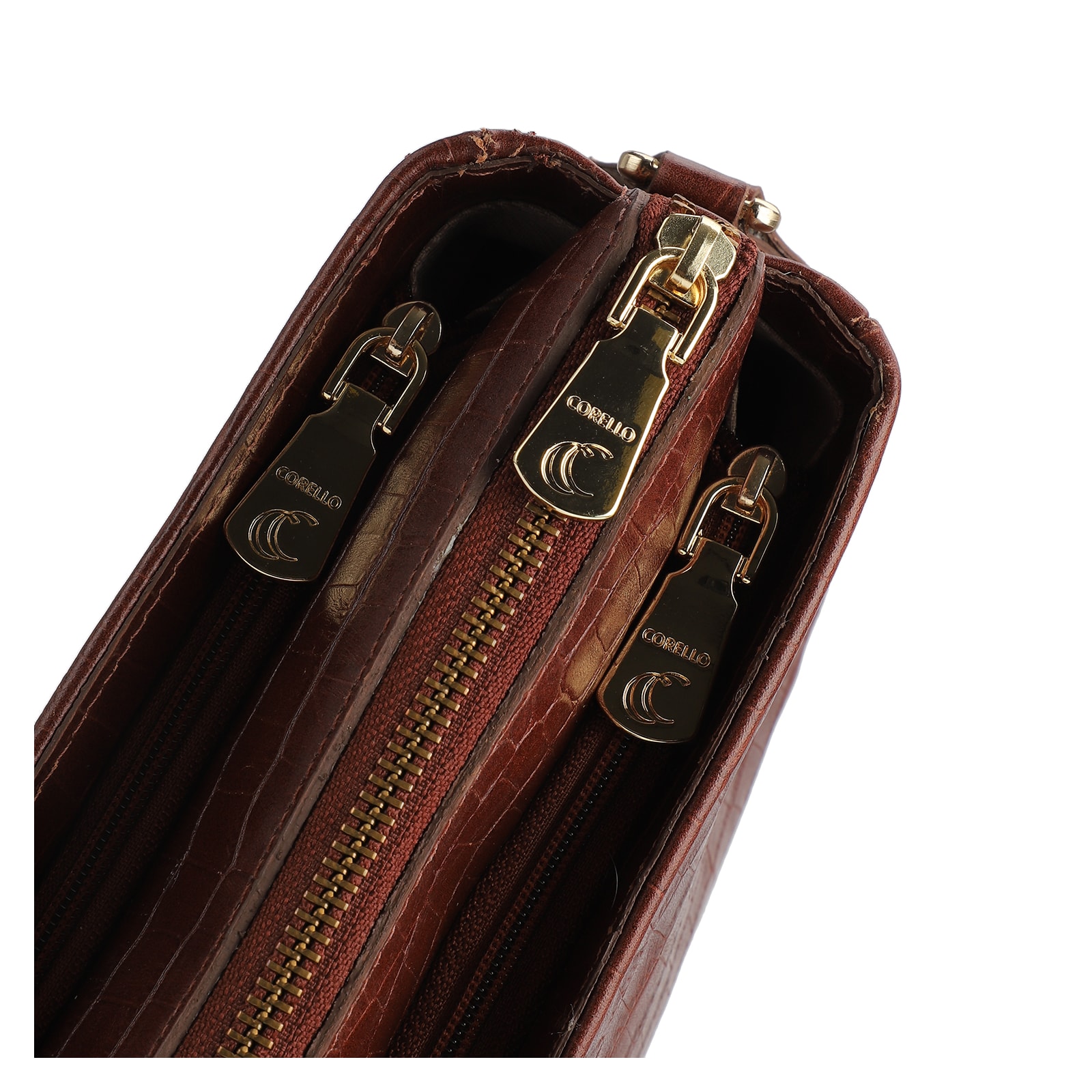 Bolsa Transversal Agnes Couro Marrom Escuro