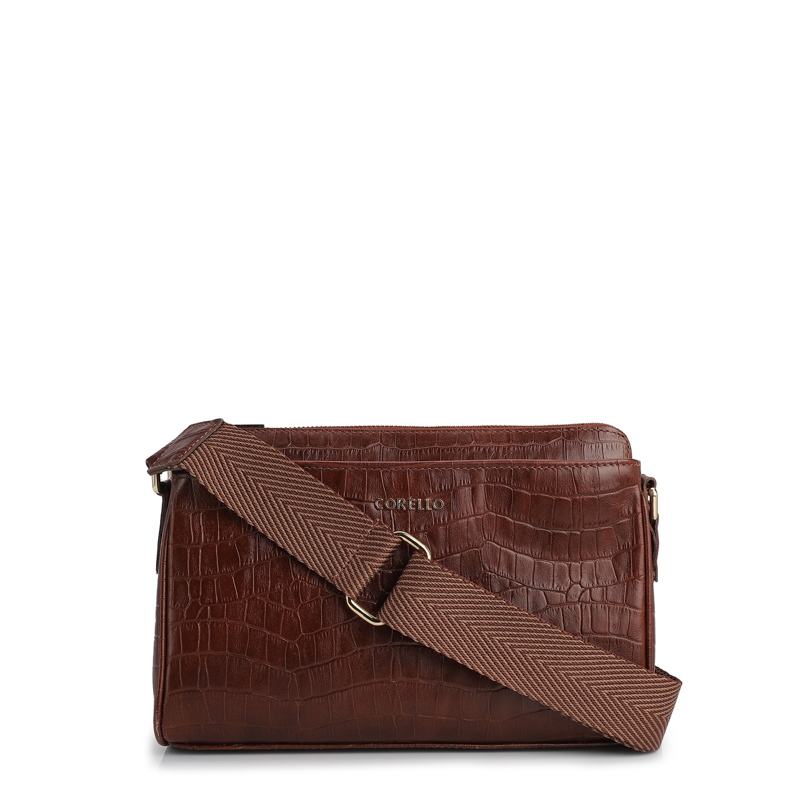 Bolsa Transversal Agnes Couro Marrom Escuro