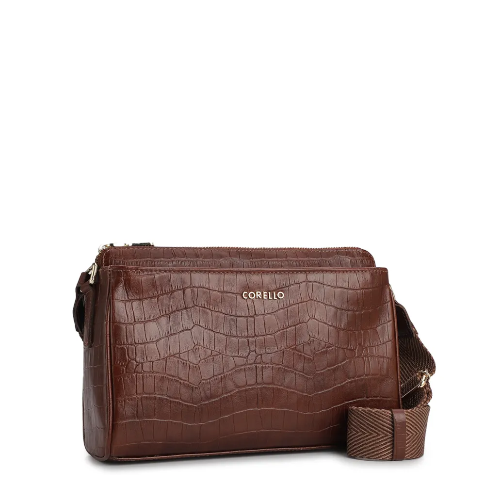 Bolsa Transversal Agnes Couro Marrom Escuro - imagem 2
