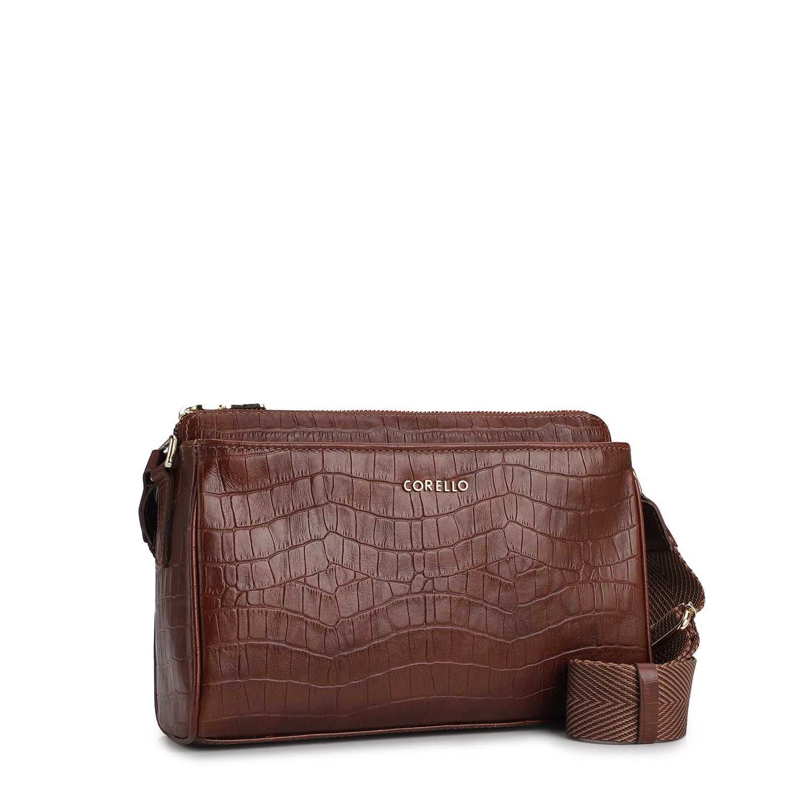 Bolsa Transversal Agnes Couro Marrom Escuro
