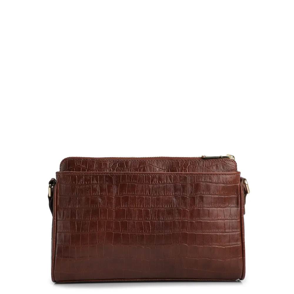 Bolsa Transversal Agnes Couro Marrom Escuro - imagem 3