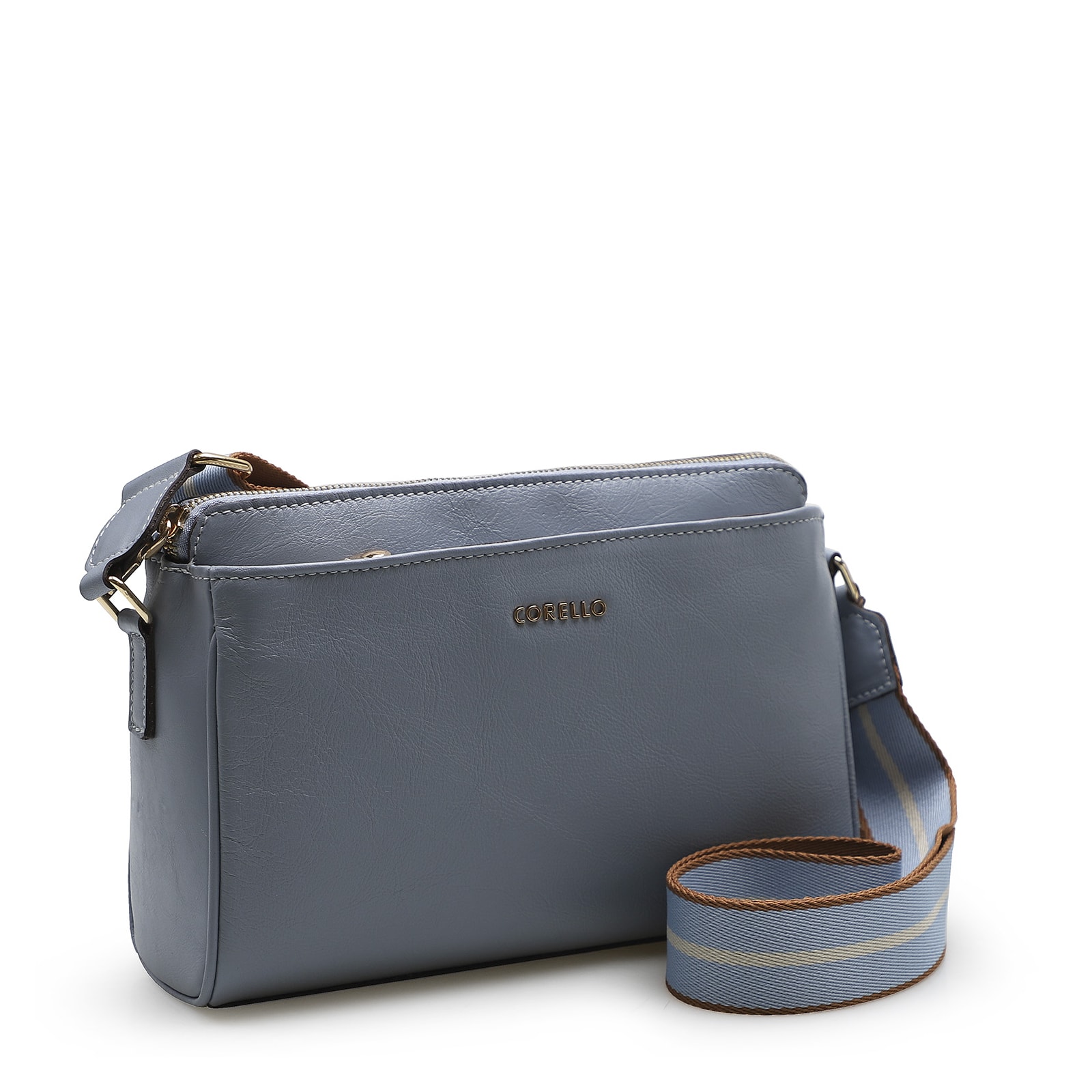 Bolsa Transversal Agnes Couro New Floater Azul