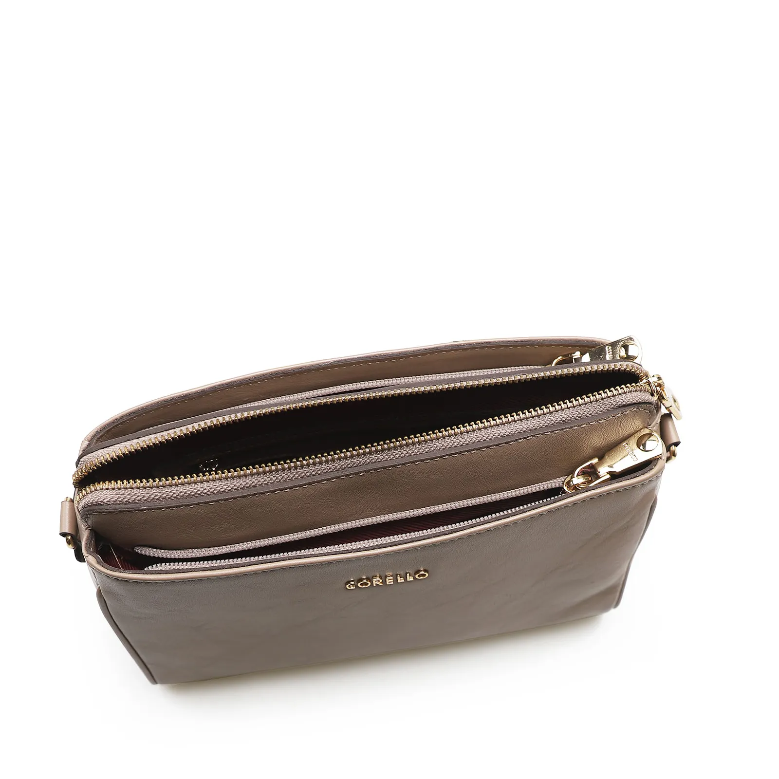 Bolsa Transversal Agnes Couro New Floater Bege