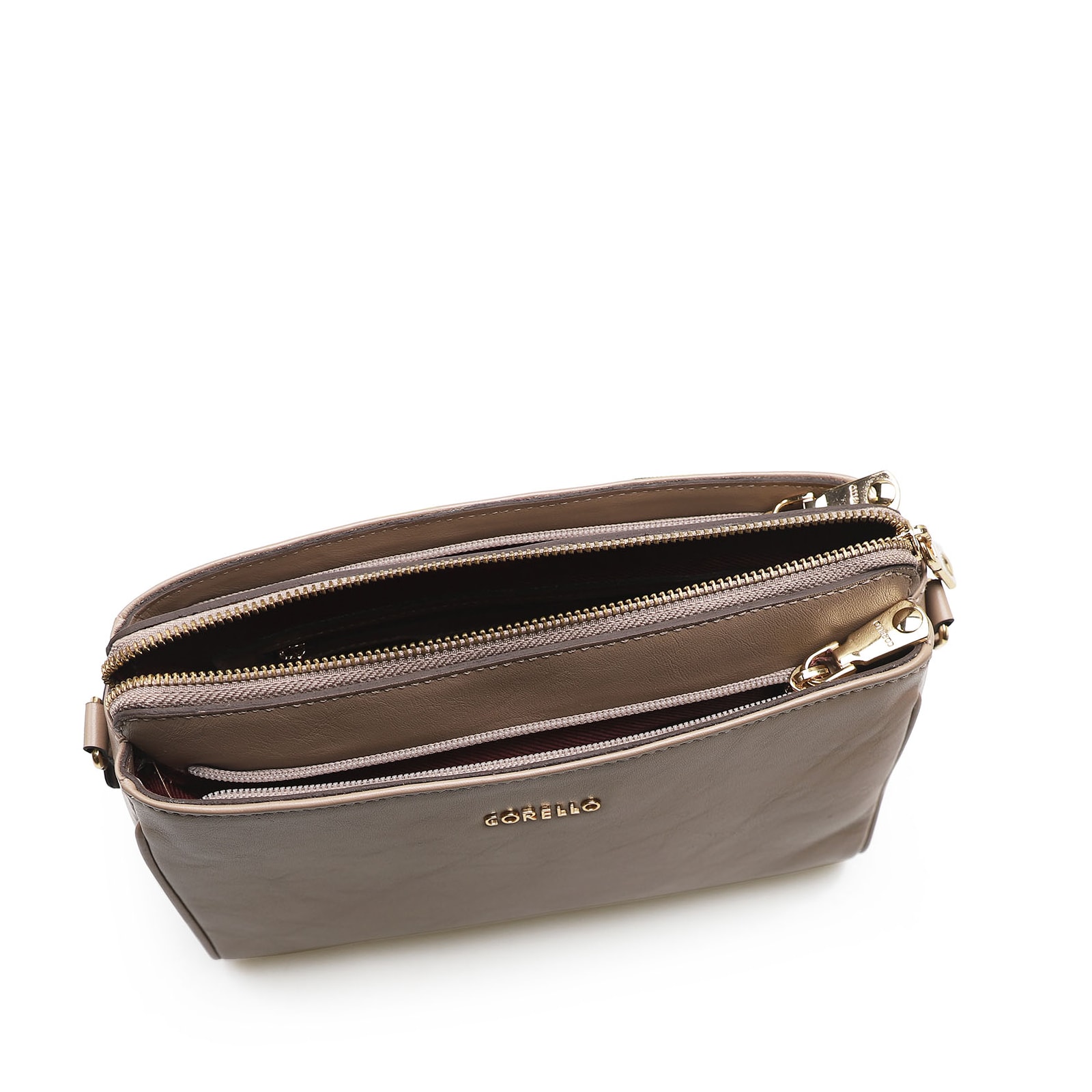 Bolsa Transversal Agnes Couro New Floater Bege