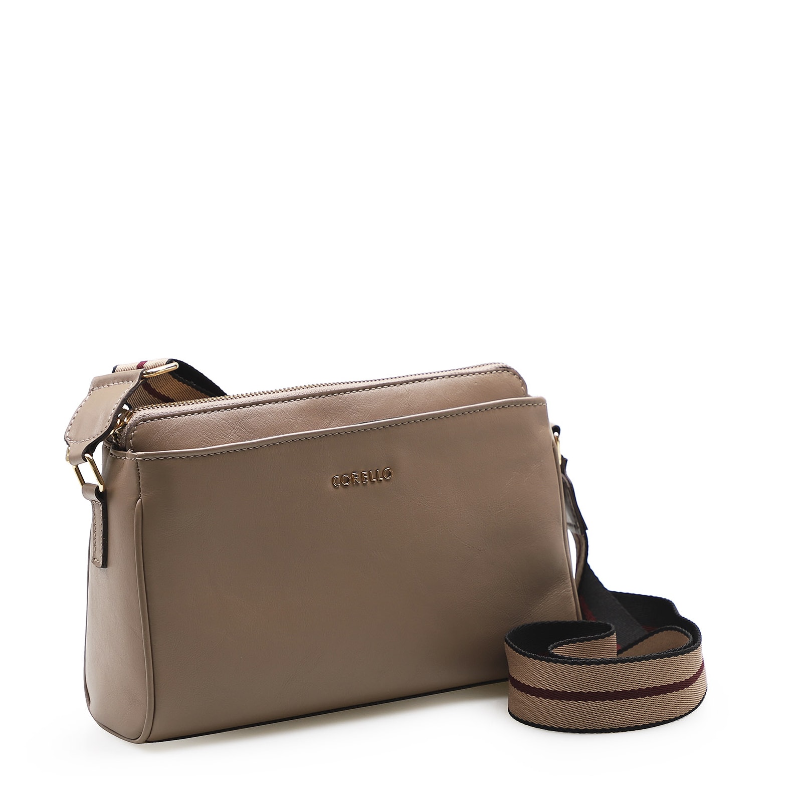 Bolsa Transversal Agnes Couro New Floater Bege