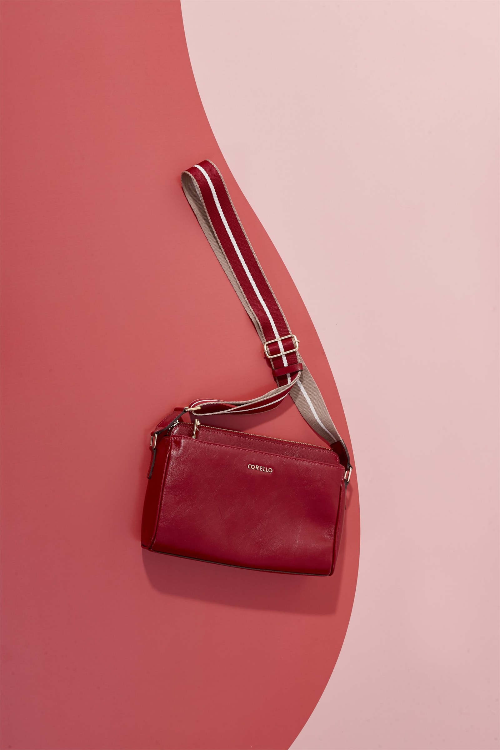 Bolsa Transversal Agnes Couro New Floater Vermelho