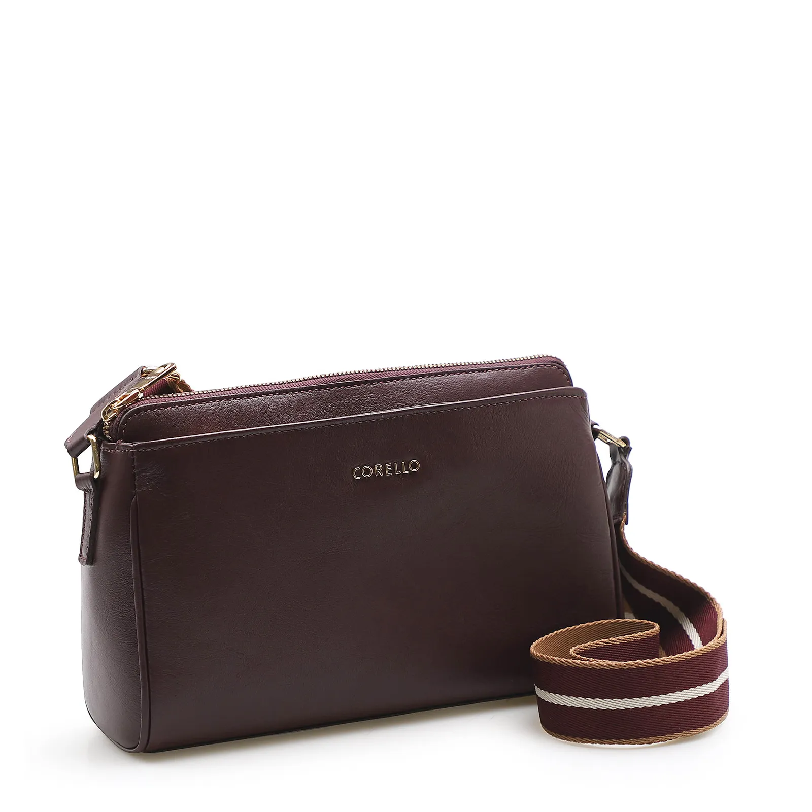 Bolsa Transversal Agnes Couro New Floater Vinho