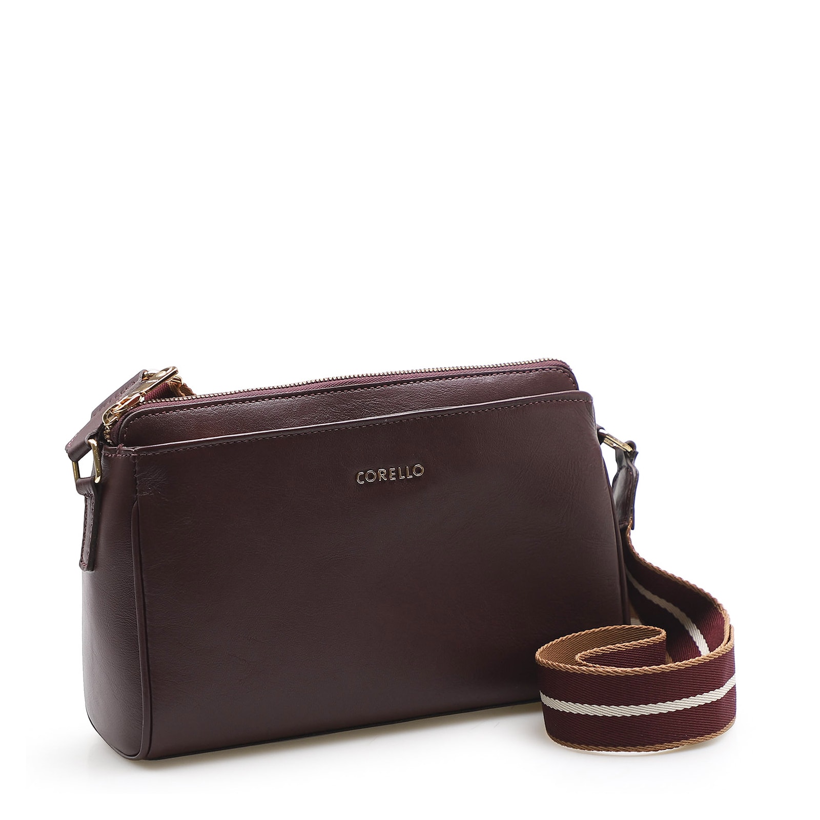 Bolsa Transversal Agnes Couro New Floater Vinho
