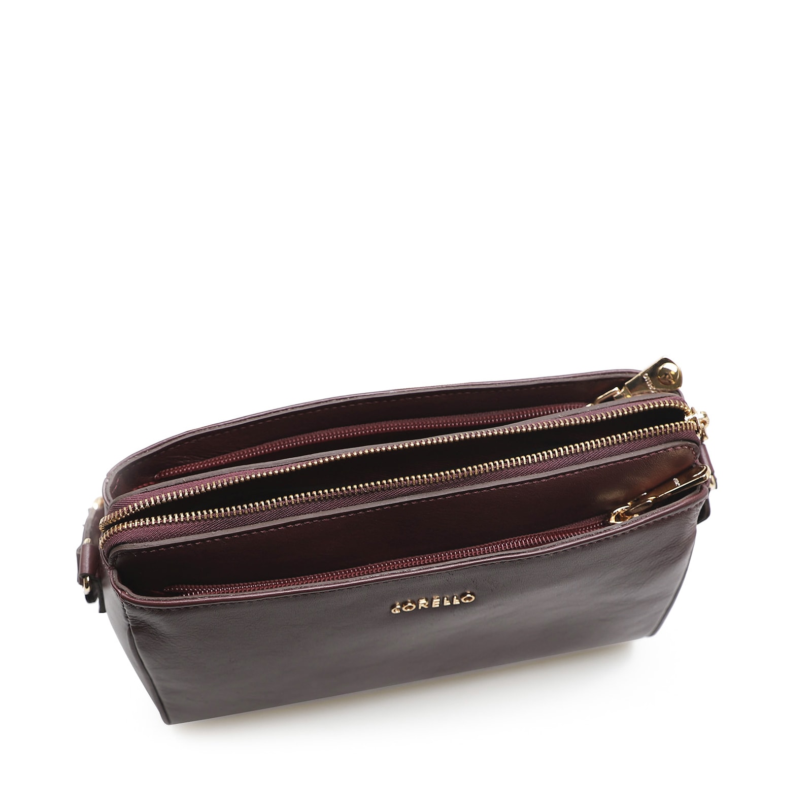 Bolsa Transversal Agnes Couro New Floater Vinho