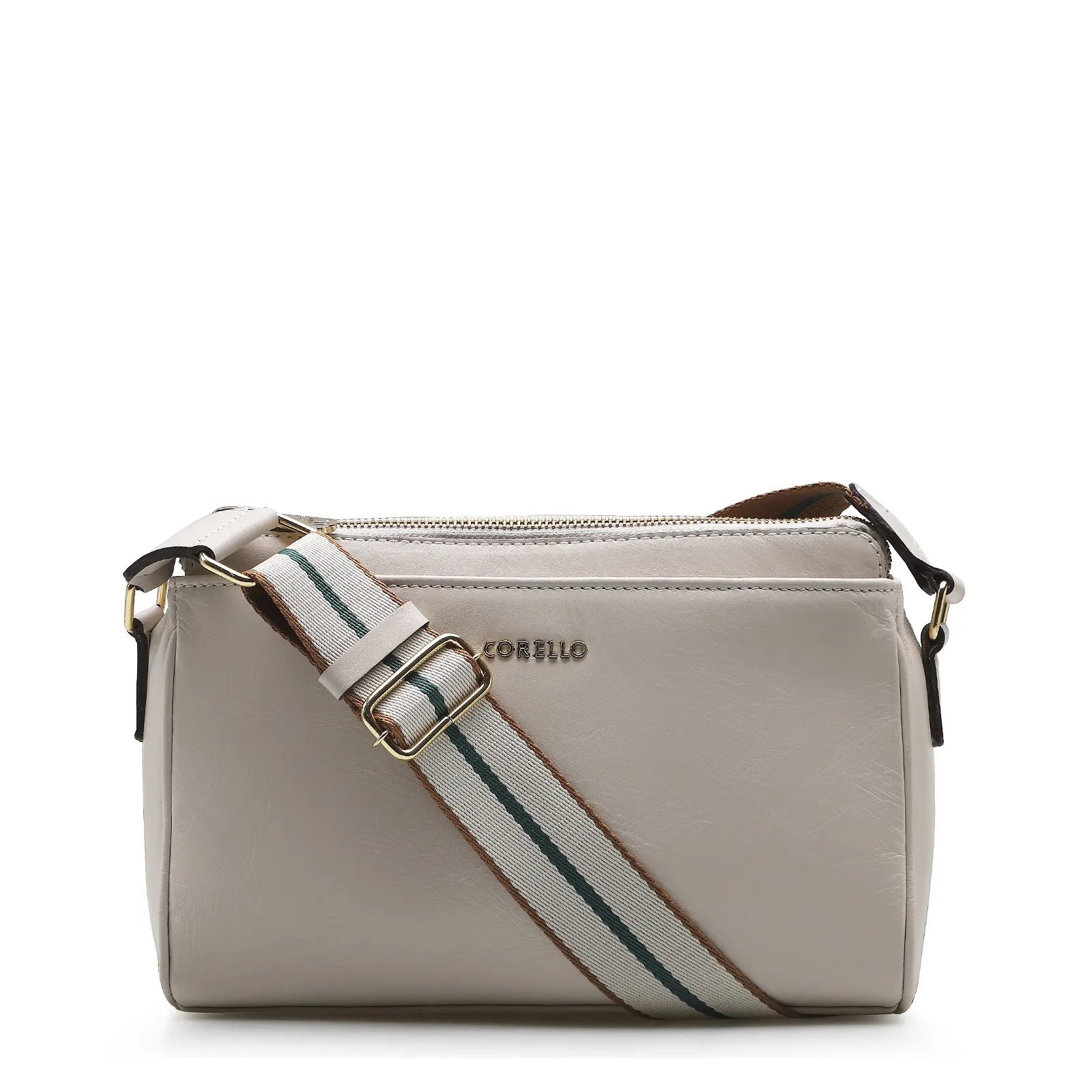 Bolsa Transversal Agnes Couro Off White