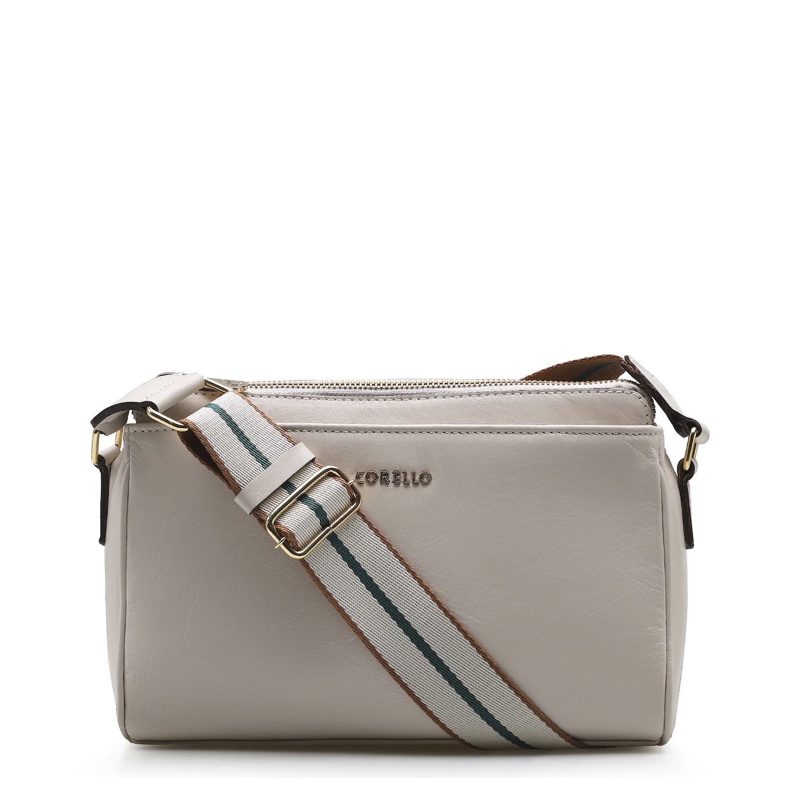 Bolsa Transversal Agnes Couro Off White
