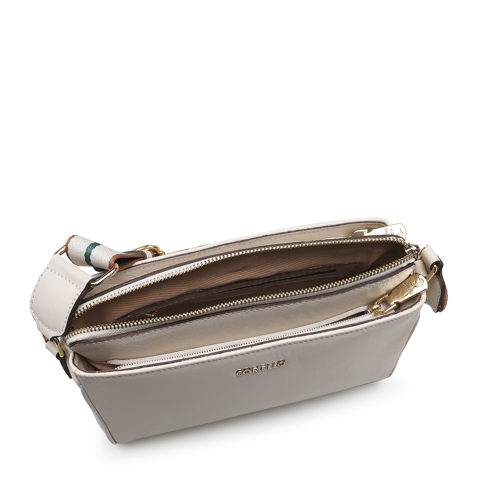 Bolsa Transversal Agnes Couro Off White