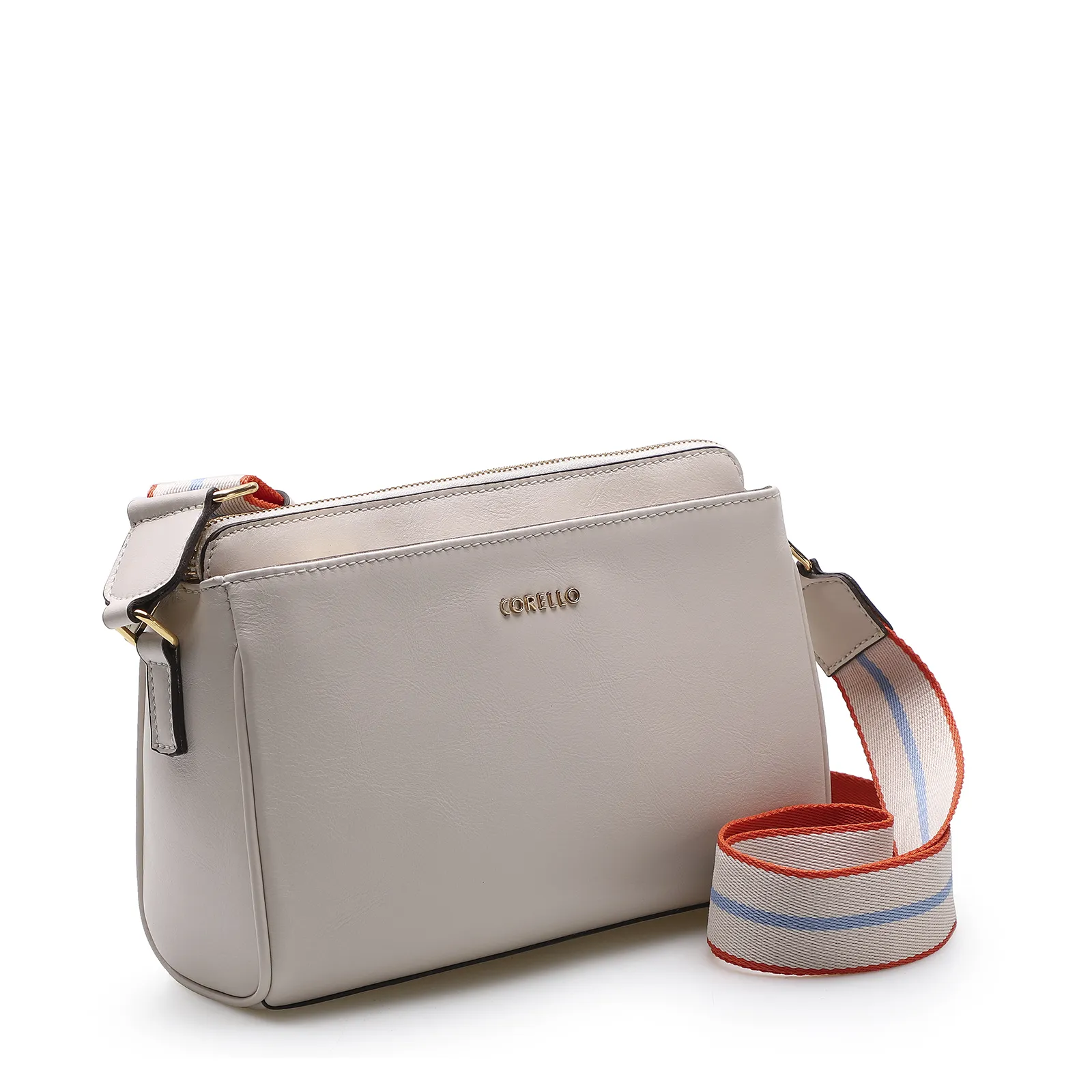 Bolsa Transversal Agnes Couro Off White