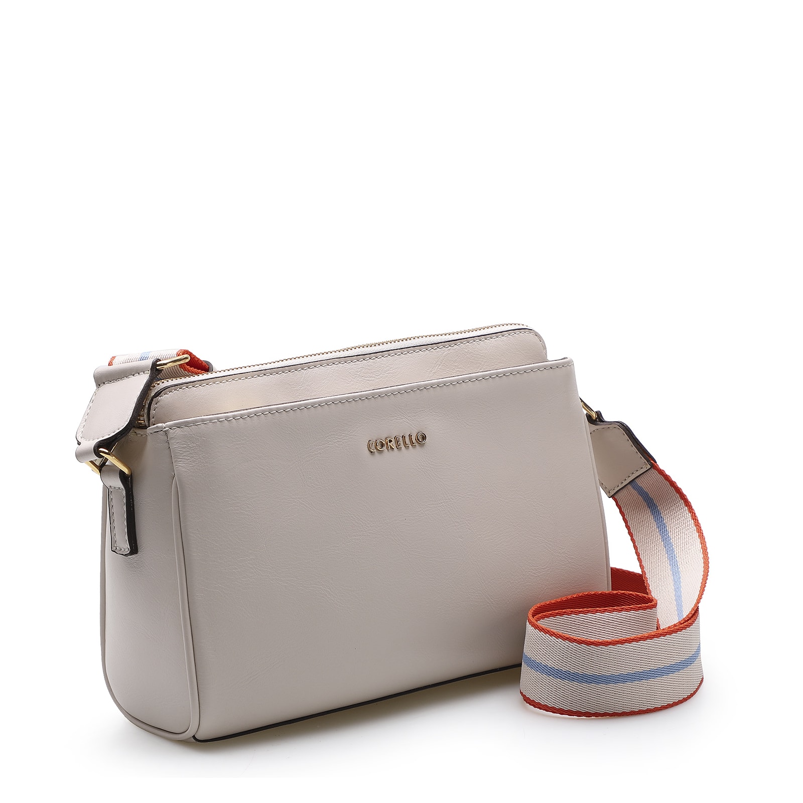 Bolsa Transversal Agnes Couro Off White