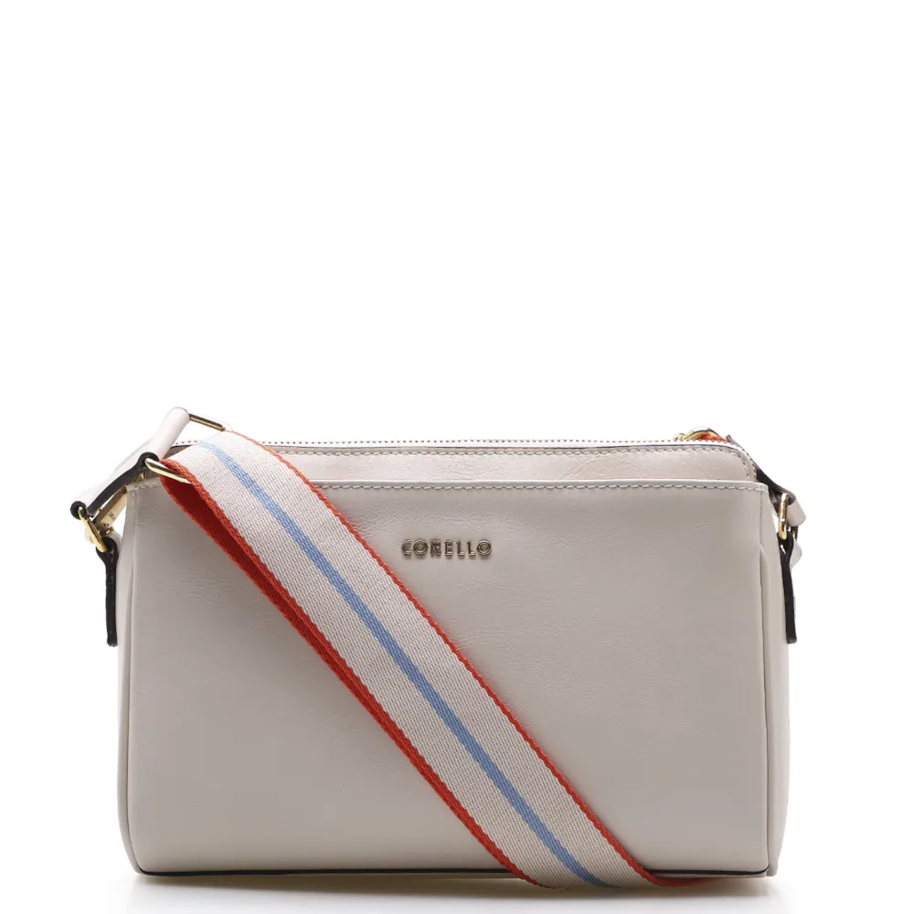 Bolsa Transversal Agnes Couro Off White