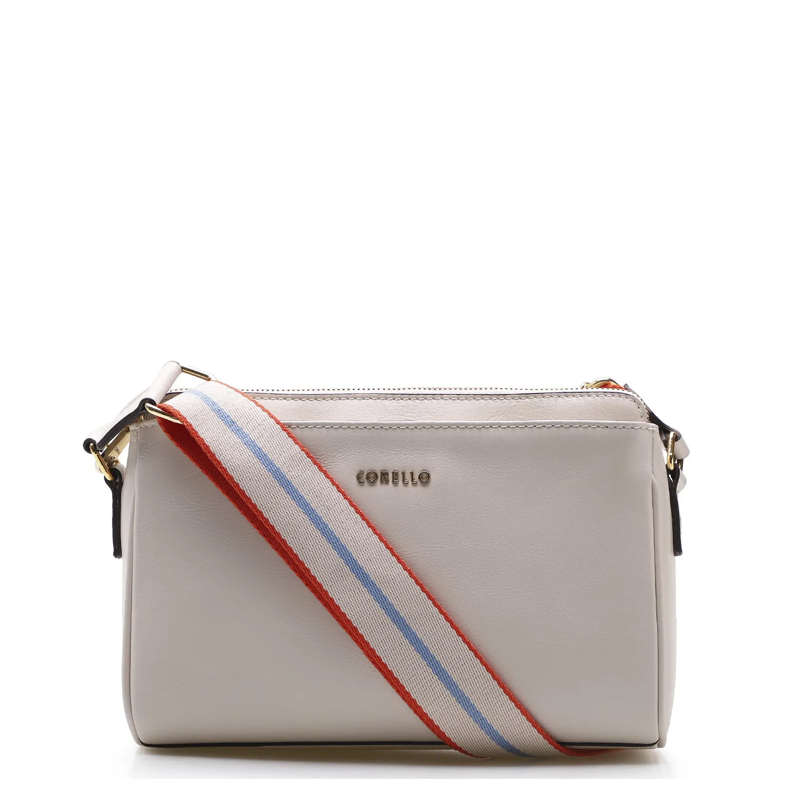 Bolsa Transversal Agnes Couro Off White