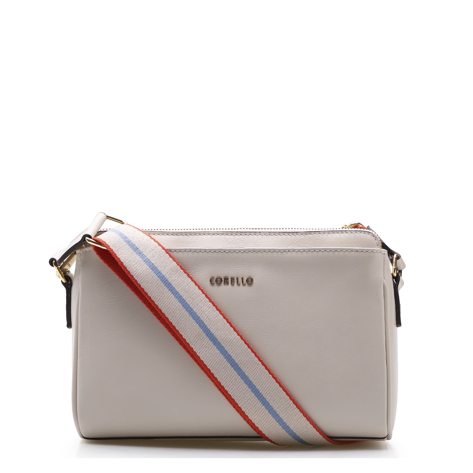 Bolsa Transversal Agnes Couro Off White