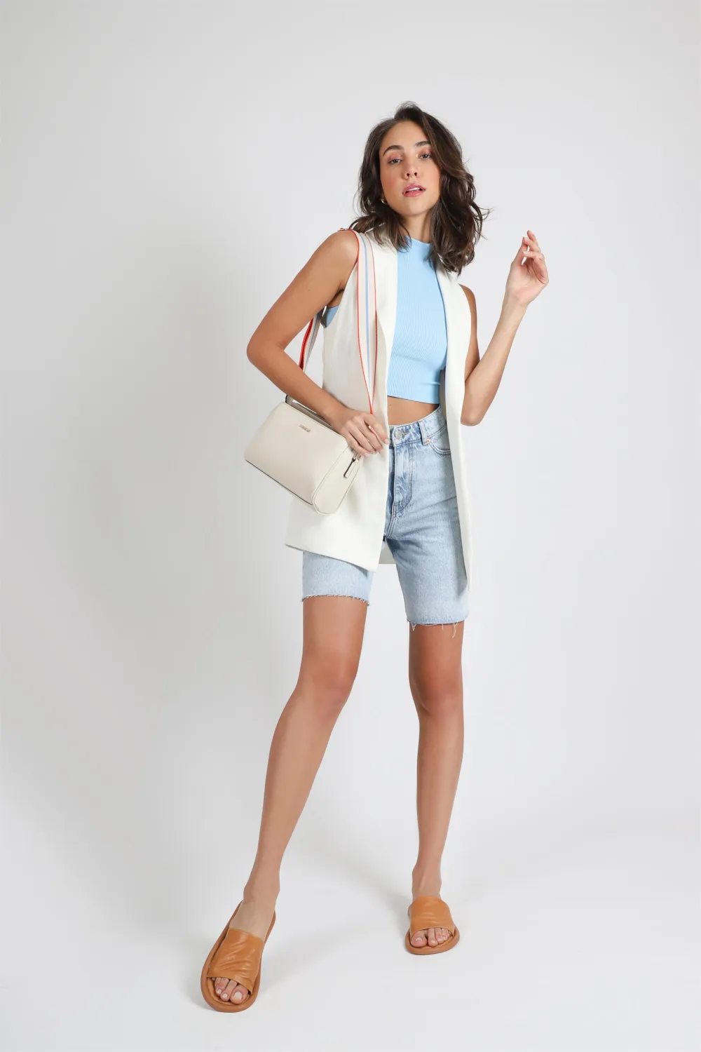 Bolsa Transversal Agnes Couro Off White - imagem 2