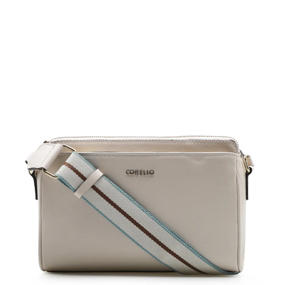 Bolsa Transversal Agnes Couro Off White