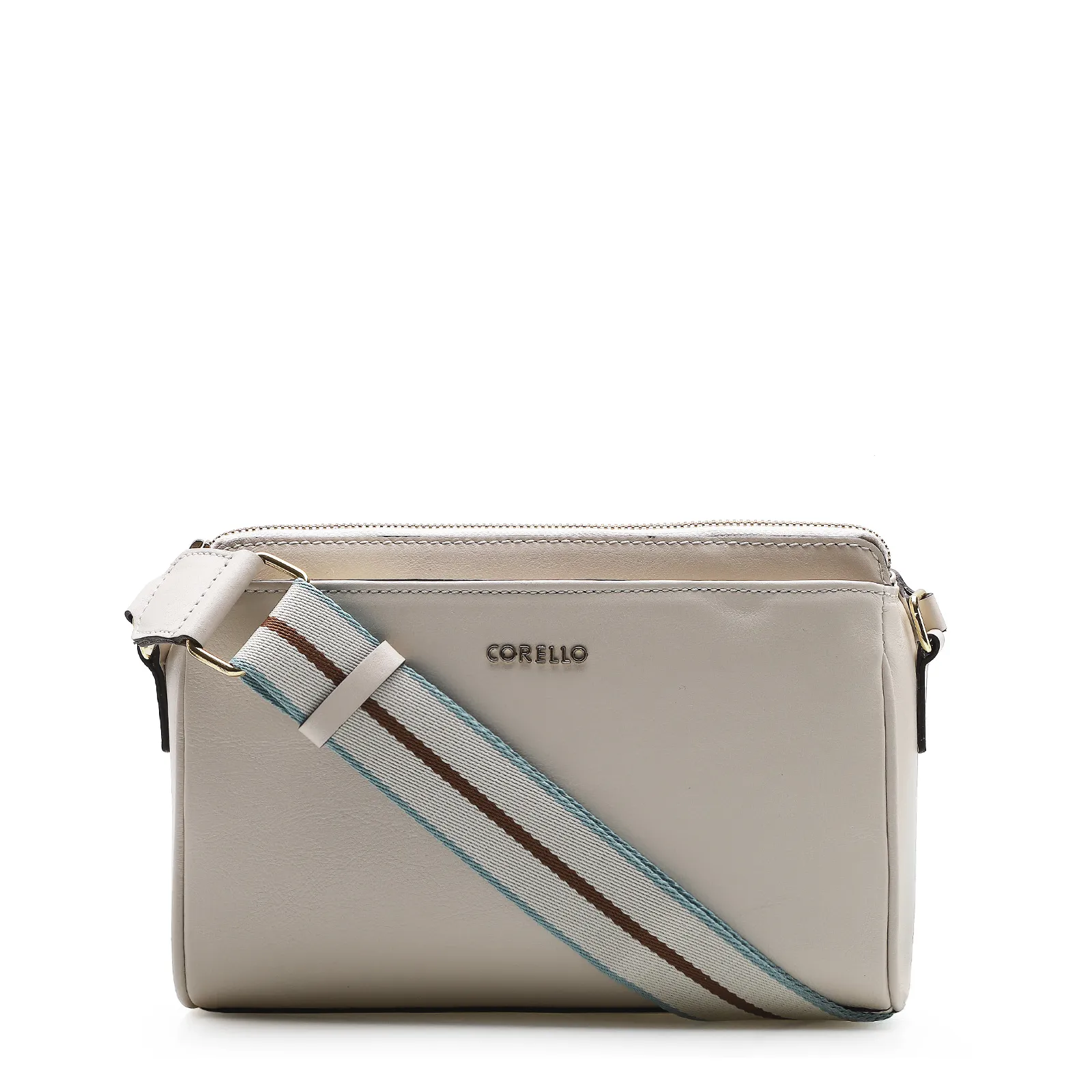 Bolsa Transversal Agnes Couro Off White