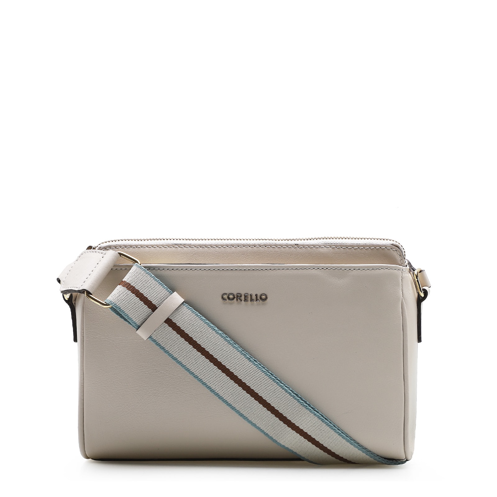 Bolsa Transversal Agnes Couro Off White
