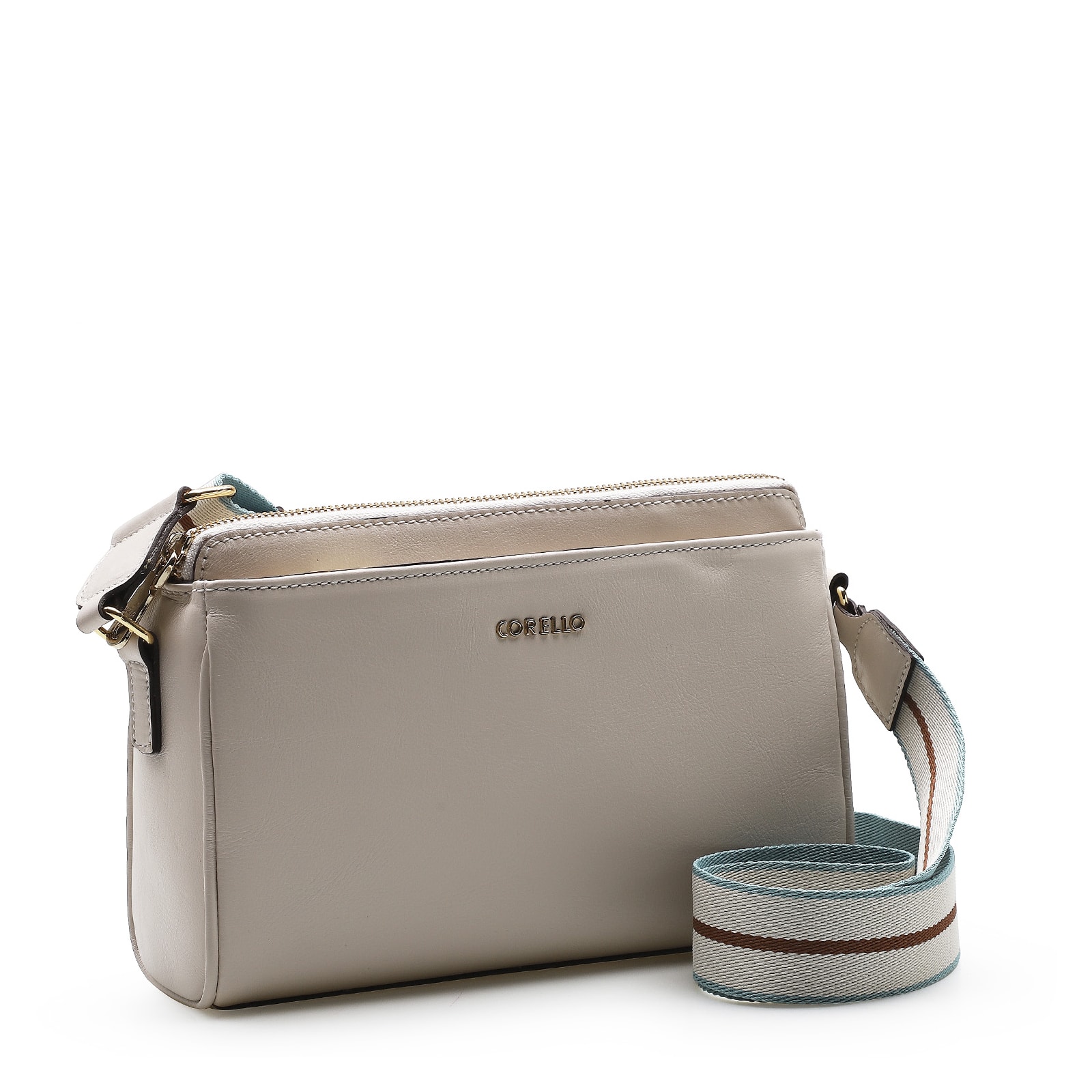 Bolsa Transversal Agnes Couro Off White