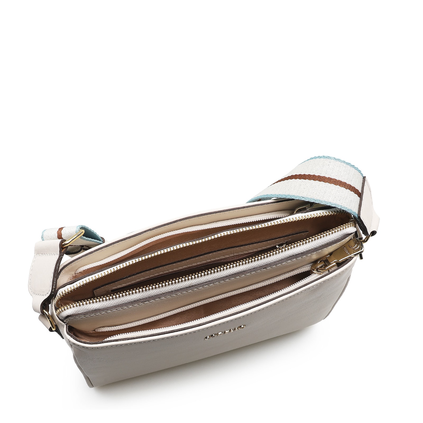 Bolsa Transversal Agnes Couro Off White