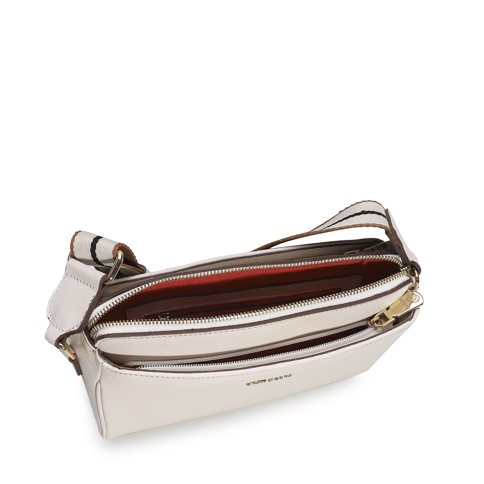 Bolsa Transversal Agnes Couro Off White
