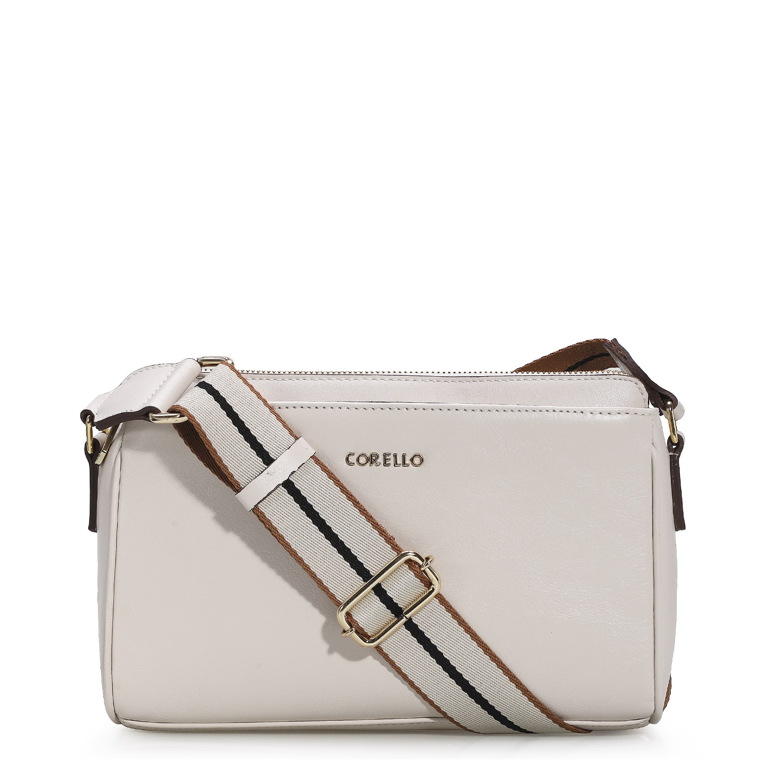 Bolsa Transversal Agnes Couro Off White