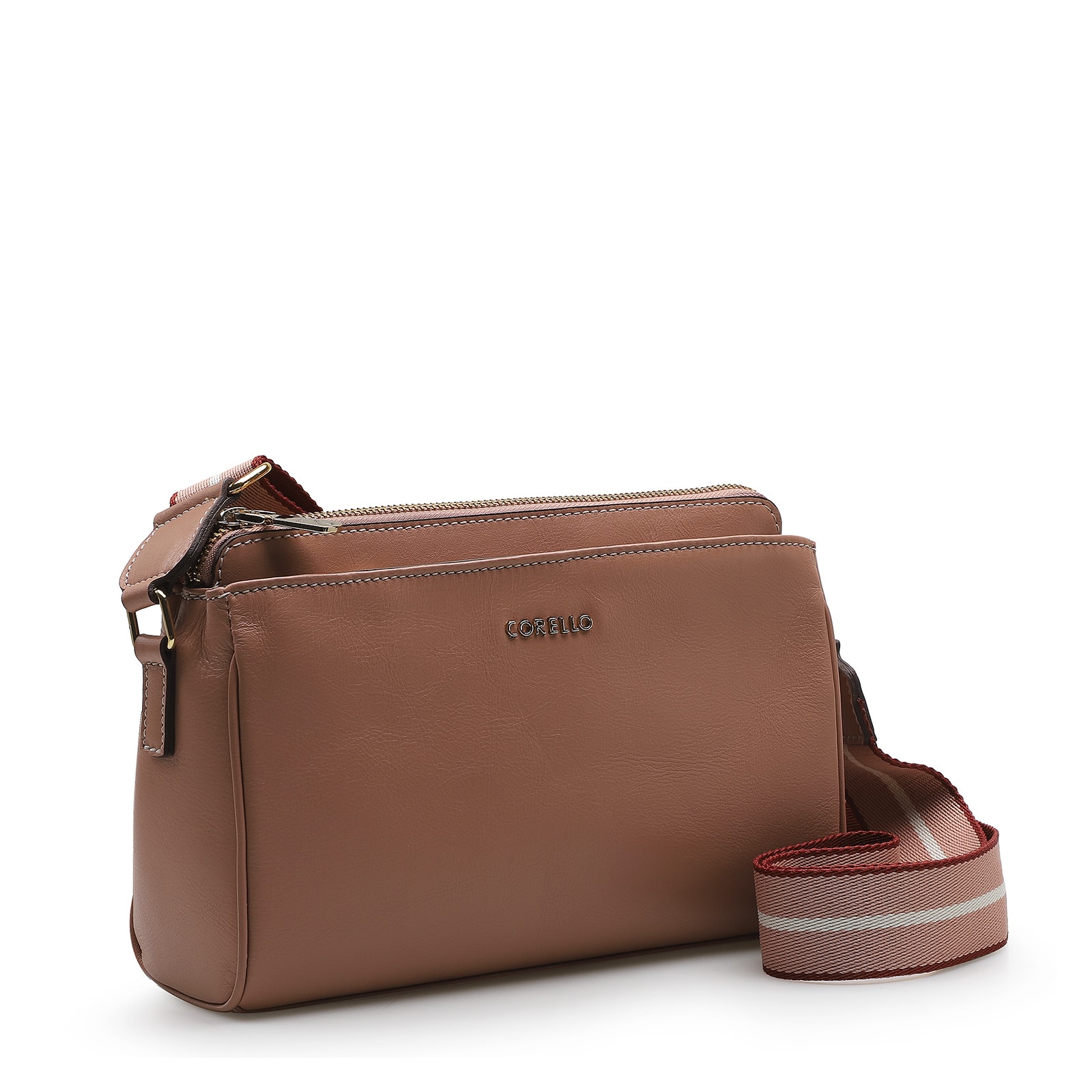 Bolsa Transversal Agnes Couro Rose