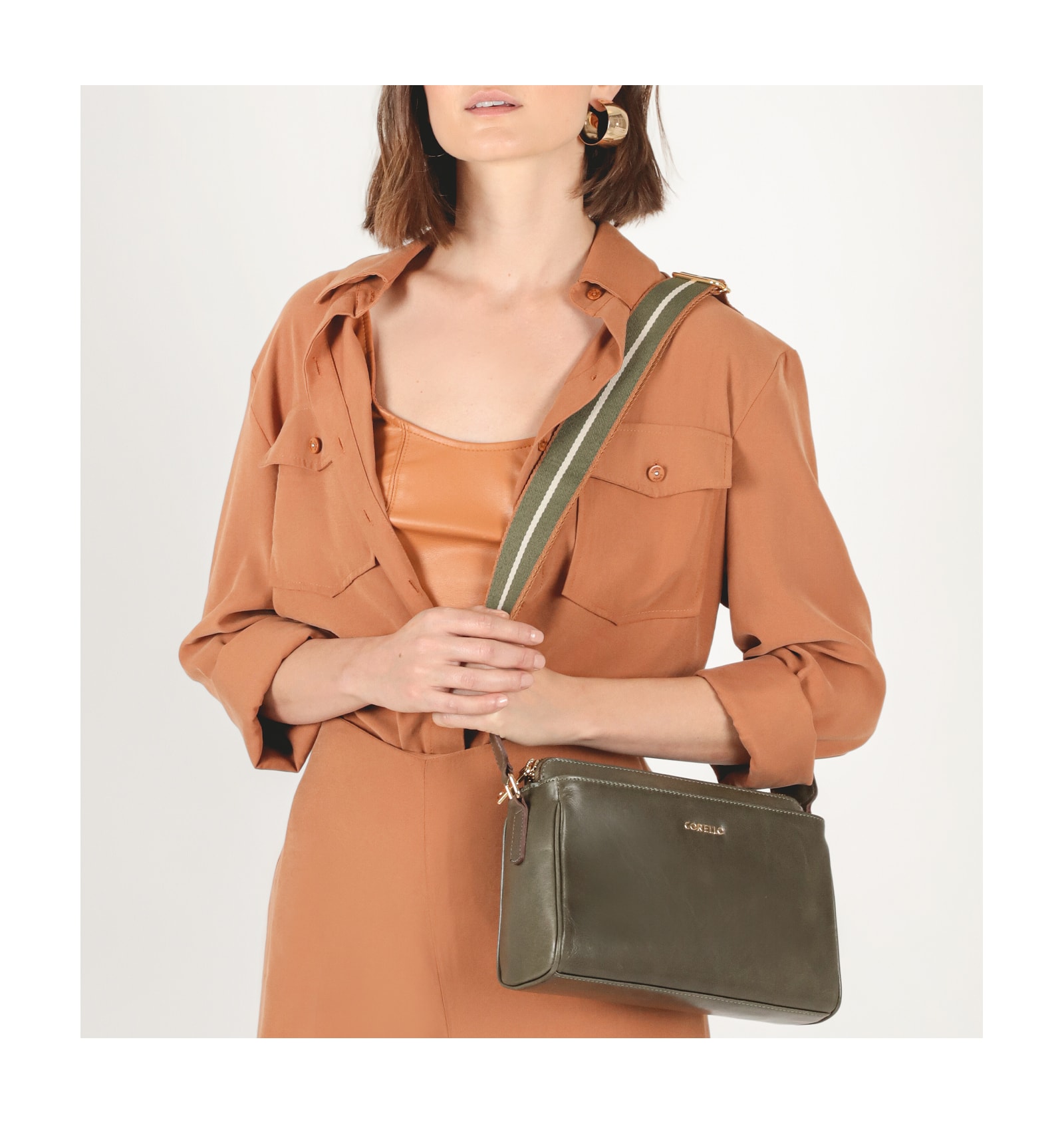 Bolsa Transversal Agnes Couro Verde