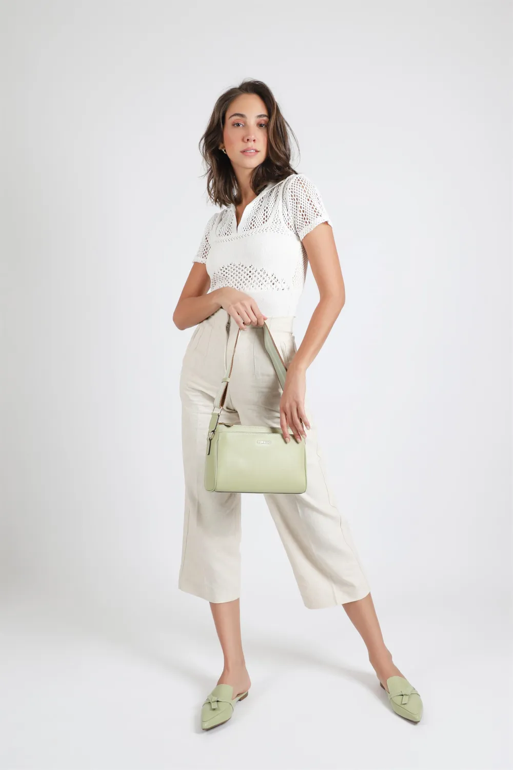 Bolsa Transversal Agnes Couro Verde - imagem 2