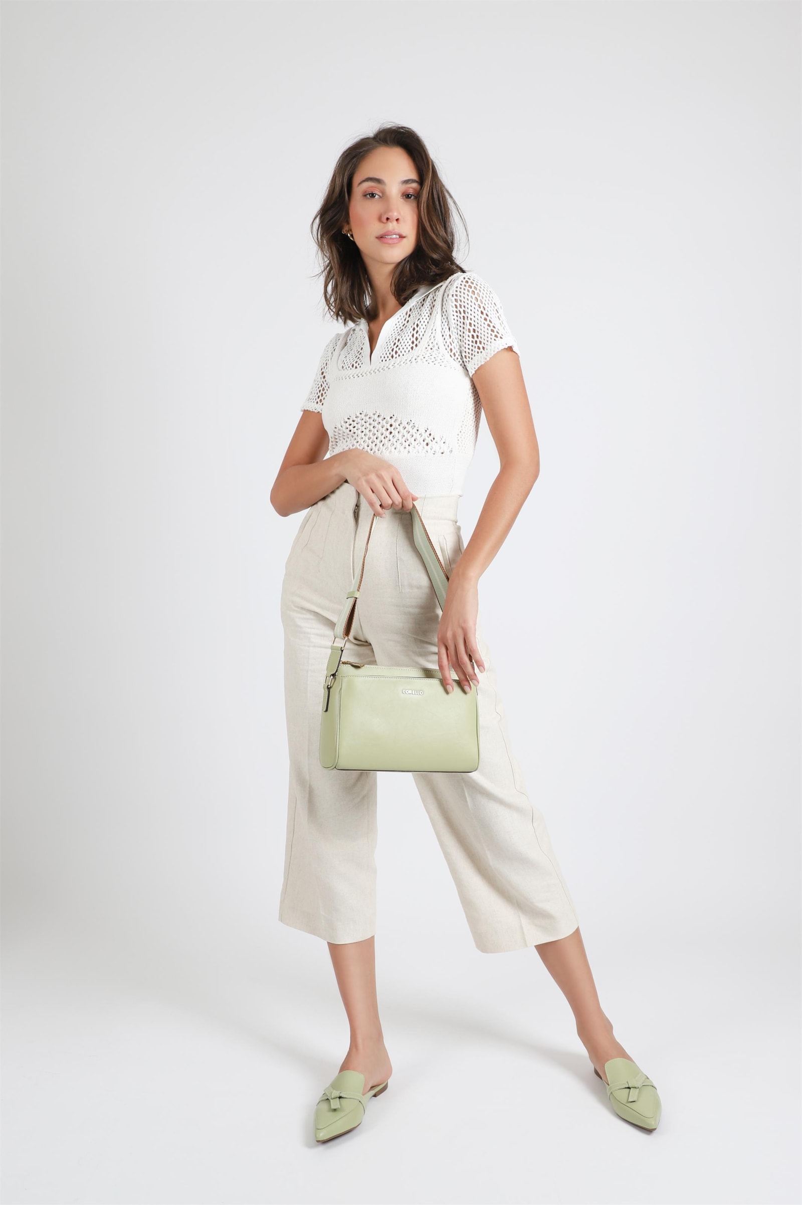 Bolsa Transversal Agnes Couro Verde