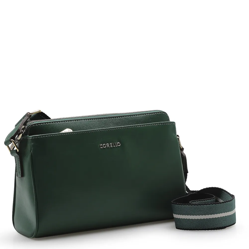 Bolsa Transversal Agnes Couro Verde Floresta - imagem 2