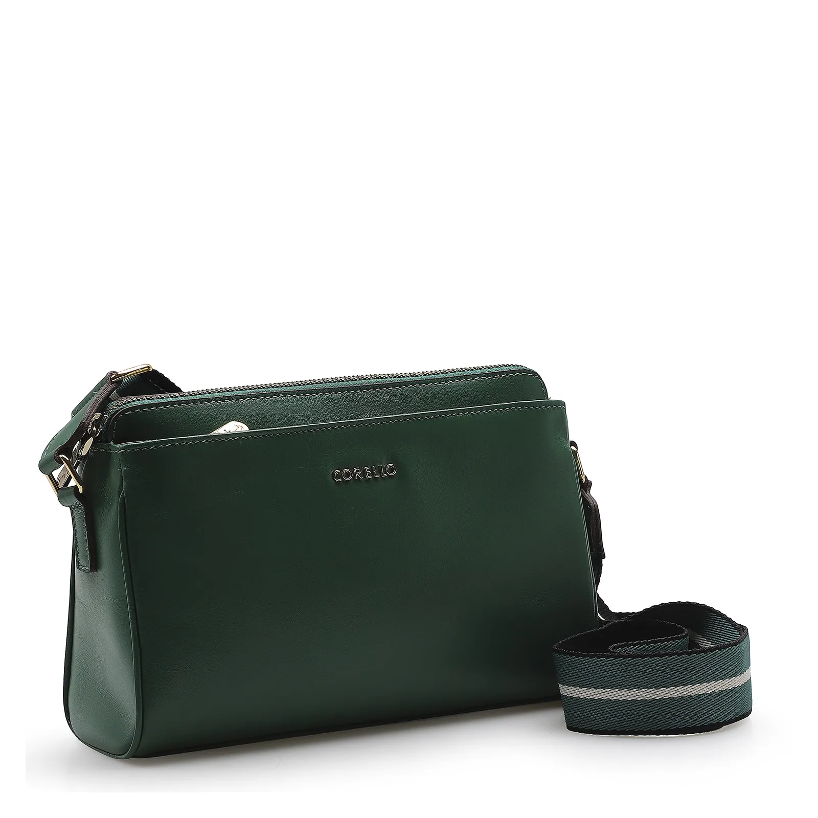Bolsa Transversal Agnes Couro Verde Floresta